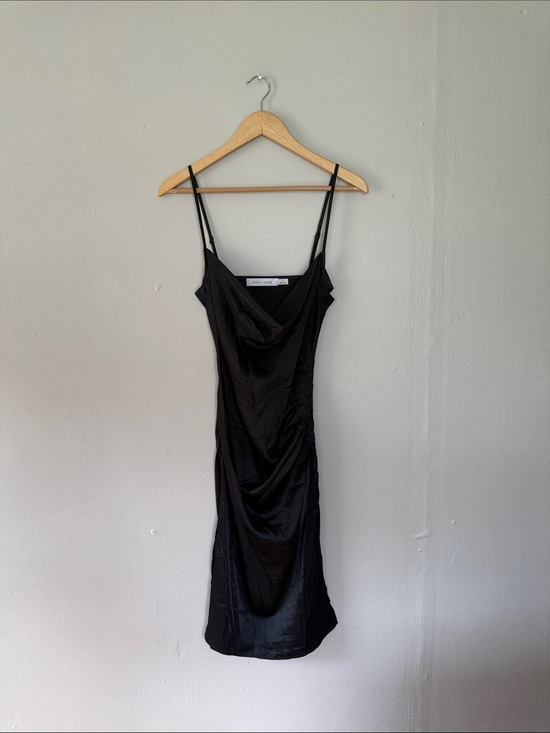bishop + young Dresses & Skirts - NWOT bishop + young Black Satin Slip Midi Dress with Cowl small